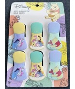 NEW Winnie the Pooh Pastel Spring Flowers Magnetic Chip Bag Clips Set of 6 - £12.52 GBP