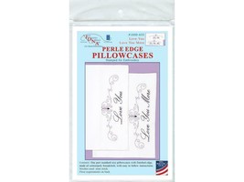 Embroidery Pre Stamped Jack Dempsey Perle Edge Pillowcase Love You More 1600-633 - £13.21 GBP