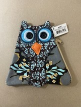 Ganz Quilted Canvas OWL Coin Purse Key Chain Handmade Key Hook GIFT NWT&#39;s - £4.00 GBP