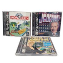 Wheel Of Fortune, Jeopardy, &amp; Monopoly PS1 - Cib Tested Works Free Shipping - £17.77 GBP