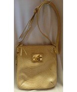 Women&#39;s Gianni Bini Tan Crossbody Shoulder Bag Purse Reptile With Gold H... - £21.01 GBP