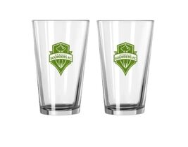 Seattle Sounders FC MLS Gameday Set of 2 Green Logo Beer Pint Glass Cup ... - $27.72