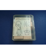 Stampin up retired 1999 stamp set Star Santa 6 piece Christmas set mounted - $372.52 MXN