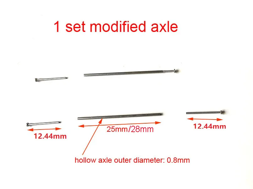 Play 10/20/50sets 1/64 Alloy Car Wheels Axle 0.8x25mm/28mm Hollow Shaft w Nails  - £22.91 GBP