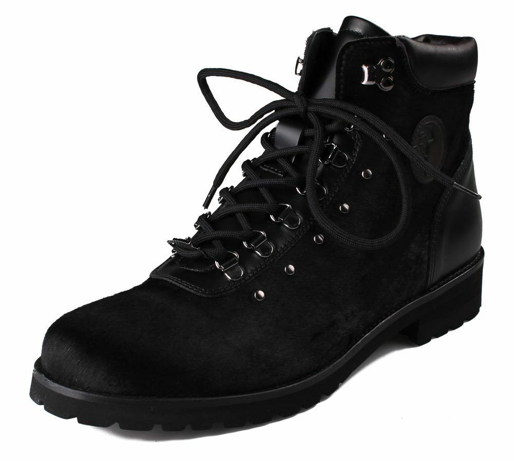 Versace Collection Black Pony Hair Lace Up Mountain Boots V900393 NIB - $371.25
