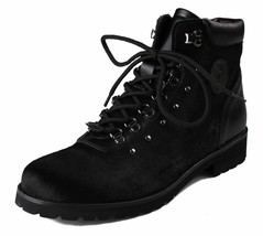 Versace Collection Black Pony Hair Lace Up Mountain Boots V900393 NIB - £293.64 GBP