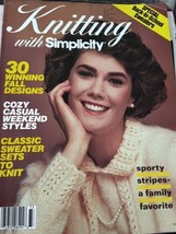 Knitting with Simplicity Fall 1987 Sweaters Sylvia Jorrin Designs Stripes - £7.07 GBP