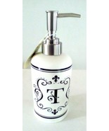 Cypress Home Lotion Sanitizer 7&quot; Tall Bottle Monogram T - $12.25