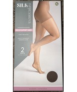 Silk Impressions ~ 2 Pair Women&#39;s Pantyhose Coffee Bean 30 Denier Sheer ... - $14.88 CAD