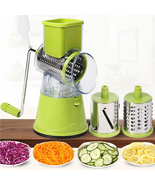 Drum Rotary Grater Manual Vegetable Slicer Vegetable Spiralizer with 3 B... - £26.80 GBP