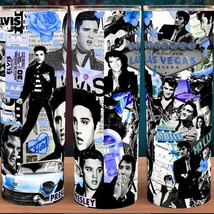 Elvis Presley Blue Viva Las Vegas Cup Mug Tumbler 25oz - £15.49 GBP