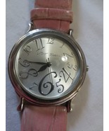 Betsey Johnson Watch Womens 39mm Silver Tone Pink Band White Dial New Ba... - $20.00