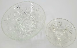 Vintage Starburst Pattern Crystal Bowl and Candy Dish Set - £23.07 GBP
