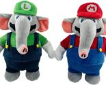 Mario Elephant and Luigi Elephant Plush Doll Set Stuffed Animal 11&quot;  - £31.65 GBP