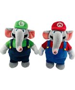 Mario Elephant and Luigi Elephant Plush Doll Set Stuffed Animal 11&quot;  - £31.93 GBP