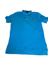 Polo By Ralph Lauren Shirt Mens Medium Blue Short Sleeve Polo Purple Pony - $19.27