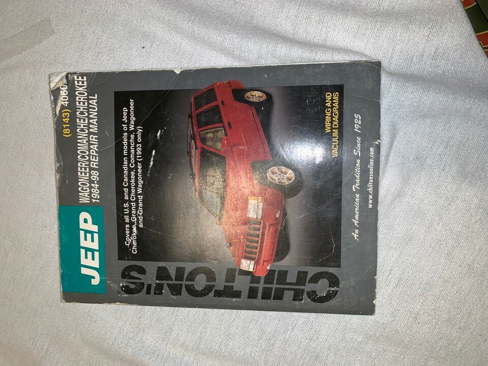 CHILTONS JEEP 1984-94 WAGONEER/COMANCHE/CHEROKEE AUTO REPAIR MANUAL BOOK - $19.00