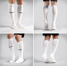 JUNTAS Non-Slip Long Socks Men&#39;s Soccer Socks Sports Cushion White NWT 7... - $20.61