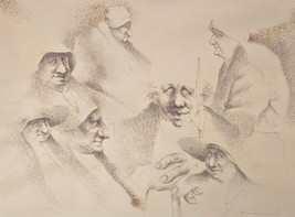 SIGNED William Chadwick Caricature  Figures Drawing Art American Impress... - £8,565.61 GBP