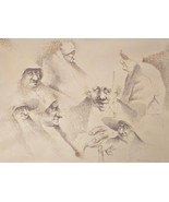 SIGNED William Chadwick Caricature  Figures Drawing Art American Impress... - €7.041,52 EUR