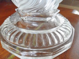 Clear and Frosted Pressed Glass Dolphin Candlestick Holder RARE - £97.08 GBP