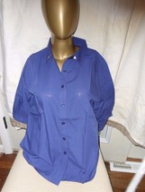 American Sweetheart SS Medium Button-Up Top in Blue - NEW! - £4.76 GBP