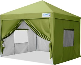 Quictent Privacy 10’x10’ Pop up Canopy Tent Enclosed Instant Gazebo, Green - £162.88 GBP