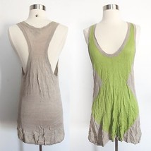 DKNY size SMALL yellow-green beige sleeveless long tank top blouse SMALL... - £5.27 GBP