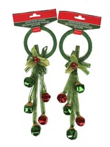 Jingle Bells Christmas Holiday Door Knob Hanger Decoration - Set of 2 (G... - £9.26 GBP