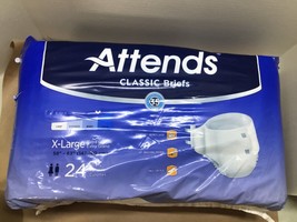 Attends Classic Adult Diapers Brief 24 Pack Size X-Large Super Absorbenc... - $12.86
