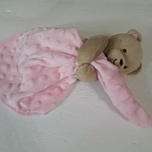 Carters Lovey Baby Security Blanket Plush Pink Brown Teddy Bear Rattles  - £9.07 GBP