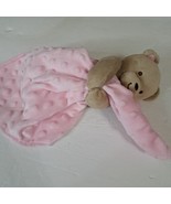 Carters Lovey Baby Security Blanket Plush Pink Brown Teddy Bear Rattles  - $11.75