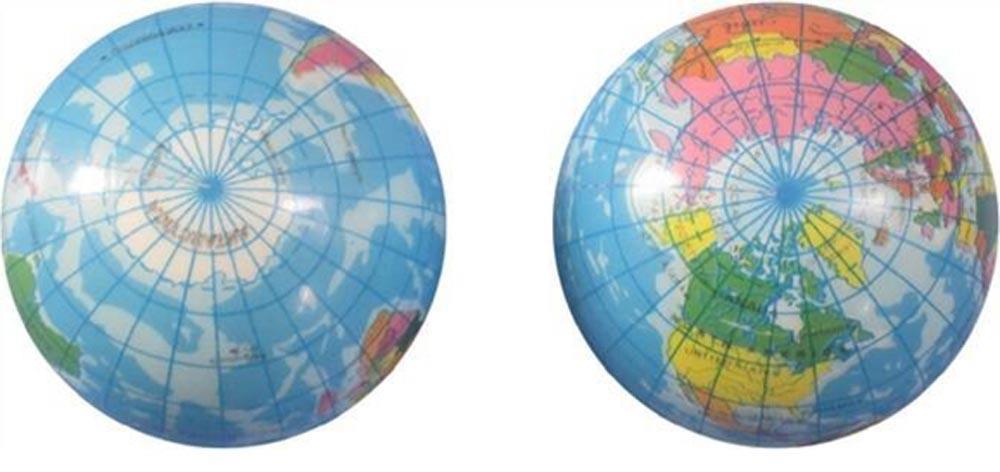 2 WORLD 4 IN GLOBE MAP BOUNCE BALLS novelty squeeze toy bouncing play ba... - $6.60