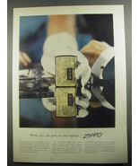 1956 Zippo Cigarette Lighters Ad - When only the glow of gold belongs - £14.55 GBP