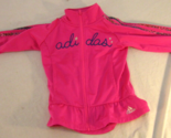 ADIDAS PINK AND POLKA DOTS ICE SKATING FLARED FULL ZIP UP GIRLS SWEATER ... - £13.84 GBP