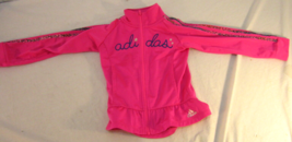 Adidas Pink And Polka Dots Ice Skating Flared Full Zip Up Girls Sweater Jacket S - $17.61