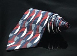 Harbour Classics Tie - Dark Red, Gray, Blue, Black &amp; Orange Geometric - £10.89 GBP