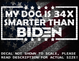 My Dog Is 34x Smarter Than Biden Trump 2024 Vinyl Decal US Seller US Made - $6.72+