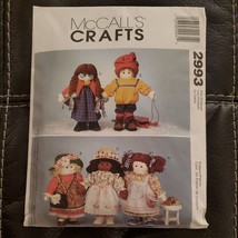 McCall's Crafts 2993 Sewing Pattern for 22" Soft Dolls & Clothes - UNCUT - $9.49