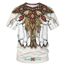 Indian Style 3D Printed T Shirts Summer Tops Short Sleeve Fashion Casual Tees 4 - £11.16 GBP