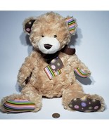 Ganz Patchwork Bear Tan Plush 14&quot; H11509 Soft Cuddly  Stuffed Animal Toy... - £33.97 GBP