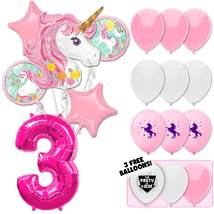 Pretty In Pink Unicorn Deluxe Balloon Bouquet - Pink Number 3 - £26.37 GBP