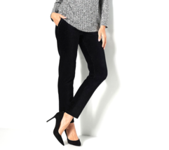 Susan Graver Weekend Knit Corduroy Ankle Pants- BLACK, Petite XL - $28.56