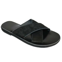 Suede black criss cross handmade sandals - £43.03 GBP