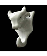 Vintage Cow Towel Hook Apron Hanging Peg Rack Wall Mount White Ceramic - $51.98 CAD