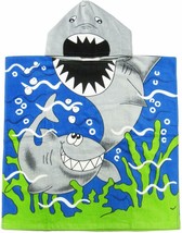 SHARK Hooded Beach Poncho Towel Kids Bath Costume Cotton Pool Cover Up R... - $17.81