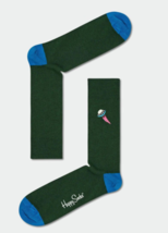 Happy Socks Green UFO Unisex Premium Cotton socks 1 Pair Size 4-7 - $39.68