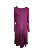 NWT 24 Seven Comfort Apparel Women's Long Sleeve Burgundy Dress Pockets ... - $14.00