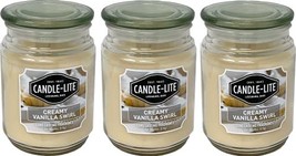 Candle-Lite 18oz Creamy Vanilla Swirl Scented Candles, 3-Pack - £22.78 GBP