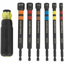 Klein Tools Hollow Magnetic Color-Coded Ratcheting Power Nut Driver, 7 Pc. - £59.77 GBP